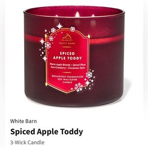 NIB White Barn “Spiced Apple Toddy” Scented 3-Wick Candle w Decorative Metal Lid